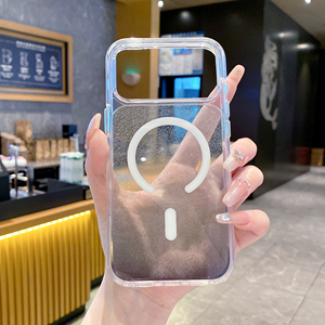 Coques de téléphone intelligentes magnétiques brillantes pour iPhone 17, 16 Plus, 15 Pro Max, 14, 13 Pro, protection sans fil, coque arrière pour iPhone 17 Air - Product Image 3