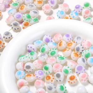 <b>Charcoal</b> 3D Cat's Claw Straight Hole 11x12mm Modern Loose Acrylic Beads DIY Bracelet Earrings Jewelry Cute Accessories Colored - Product Image 1