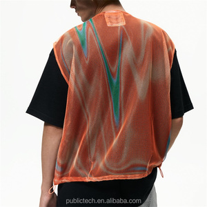 ที่กำหนดเอง100% โพลีเอสเตอร์แนวโน้มแฟชั่นถนนเย็นหลายกระเป๋าตาข่ายเสื้อกั๊กสำหรับผู้ชาย - Product Image 3