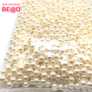 Perle sfuse bianche Beige rotonde all'ingrosso da 8 mm perle di <span class=keywords><strong>plastica</strong></span> ABS senza fori per la creazione di gioielli accessori artigianali fatti a mano - Product Image 2