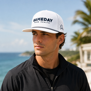 Casquette de golf à cinq panneaux avec logo personnalisé brodé, haute qualité, faible MOQ, visière incurvée, fermeture Velcro, durable, respirante, unisexe - Product Image 5