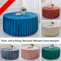 Nappe Ronde Moderne de Luxe en Velours 132 pouces – Écologique, Durable, Lavable – Housse de Table de Mariage avec Taille et Couleur Personnalisables