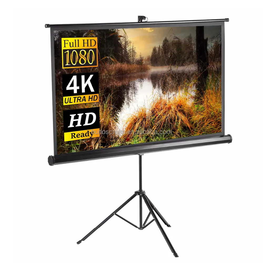 Factory Wholesale Outdoor Projector Screen HD Matte White Portable Mobile Tripod Projection Screen 120 Inch 16:9