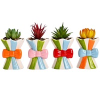 Nouveau petit pot à succulentes en céramique nordique, mini pot à fleurs créatif en céramique en forme d'arc