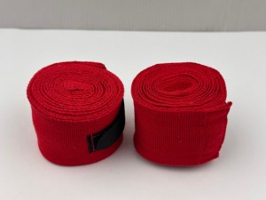 Soporte de Muñeca Ajustable Rojo, 3 Metros de Longitud, Cierre de Gancho y Bucle Microelástico, Unisex, Transpirable, para Entrenamiento y Ejercicios de Fuerza - Product Image 1