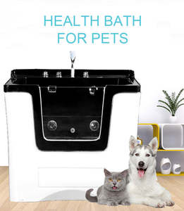 Baignoire Spa Automatique pour Animaux de Compagnie, Idéale pour le Nettoyage et le Toilettage des Petits Animaux, Évier de Bain, Piscine pour Animaux en Matière PU, Blanc Pur et Noir – Offre Spéciale - Product Image 2