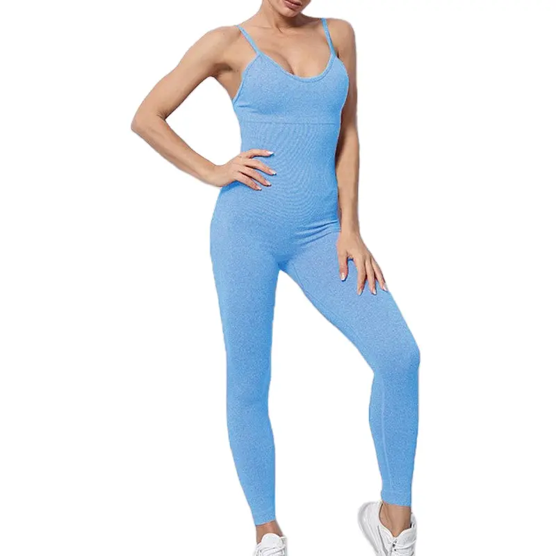 wholesale Seamless fitness jumpsuit body shaping long seamless bodysuit