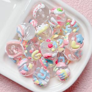 Venta caliente de alta calidad lindo pintado a mano dibujos animados aceite goteo cuentas sueltas DIY materiales hechos a mano pulsera collar - Product Image 5