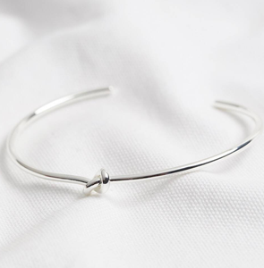 Inspire Jewelry Personalised Slim Knot <strong>Torque</strong> <strong>Bangle</strong> for Women and Girls Design Stainless Steel <strong>Silver</strong> Adjustable Bracelet 2020 - Product Image 2