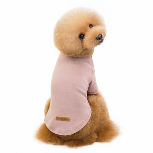 Vêtements pour animaux de compagnie en gros, t-shirt de survêtement pour chien à col haut en coton et polyester rayé de luxe - Product Image 4