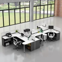 Bureau à cloison moderne en verre Poste de travail Table de bureau Mobilier de poste de travail personnalisé à siège unique