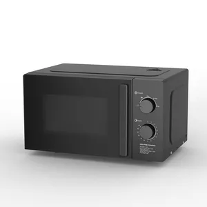 Pintu Kaca 700W 5 Tingkat Daya Baja Tahan Karat 20L Rumah Konter Atas Oven Microwave Mekanis