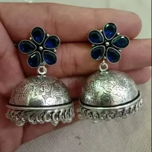 Vintage Oxidized <b>Silver</b> Earrings | Handmade Bohemian Jewelry | OEM/ODM Fashion Earring Manufacturer - Product Image 1