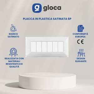 Prise de table Gloca en plastique, 6 prises, blanc satiné, lot de 2, usage résidentiel - Product Image 2