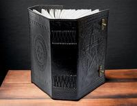Diario de Cuero con Tapa Dura y Cierre en C, Pentagrama Negro Grabado a Mano, Personalizado, A5/A4, Cuaderno de Dibujo, Cubierta para Acuarelas