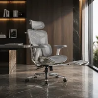 Chaise de bureau ergonomique pour PDG, chaise inclinable en maille avec repose-pieds, fourniture d'usine pour projets