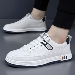 Chaussures pour hommes nouvelle collection 2026 transfrontalières - Chaussures blanches respirantes à plateforme, chaussures de sport décontractées, chaussures blanches polyvalentes et élégantes - Product Image 5