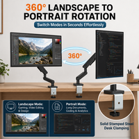 Support de moniteur ergonomique pour bureau avec canal de câblage intégral pour les espaces de travail au bureau et à domicile