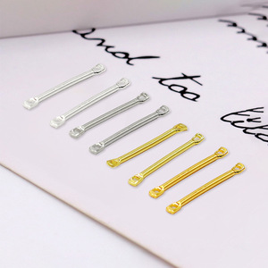 Connecteur à double trou en cuivre plaqué or 18 carats pour la création de bijoux DIY (boucles d'oreilles, bracelets, colliers) - Product Image 2