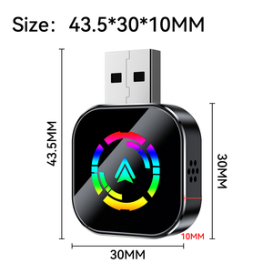 Mini Adaptador Universal Negro Personalizable, Compacto y Portátil para Reproductor de Auto, 2 en 1, Inalámbrico, CarPlay y Android Auto - Product Image 2