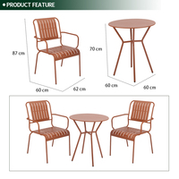 Ensemble table et chaises de balcon Mobilier de patio moderne d'extérieur Balcon Café en plein air Table à thé Ensemble de tables de bistro