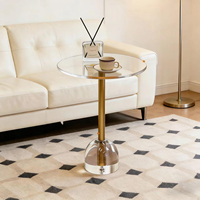 Table basse en plastique acrylique, style moderne, or transparent, taille personnalisée pour le salon, meubles de luxe