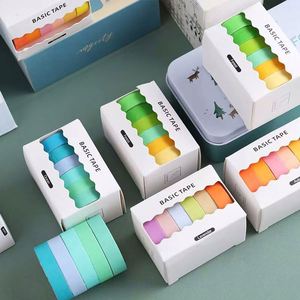 Juego de Cintas de Papel Autoadhesivas de Color Sólido - Serie Multicolor (Océano/Otoño/Lavanda/Foresta) para Scrapbooking, Manualidades y Oficina - Product Image 6