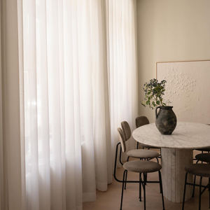 Cortina Translúcida de Voile Semiopaca Blanca Lista para Usar, de Alta Calidad y Precio Económico, para Sala de Estar u Hotel - Product Image 1