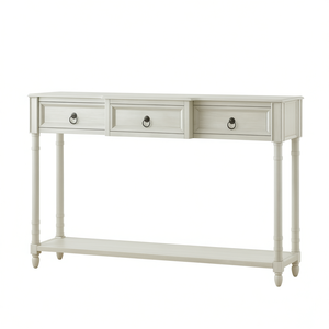 <b>Console</b> <b>Table</b> with Projecting Drawers Antique White Solid Wood MDF Entryway <b>Storage</b> Living Room Furniture - Product Image 1