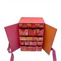 Boîte cadeau vide personnalisée pour calendrier de l'Avent de Noël, emballage de boîte mystère à compte à rebours de 12 jours avec impression offset