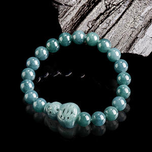 หยกธรรมชาติสีน้ำเงินหยกน้ำเต้า สร้อยข้อมือหยกดีไซน์ดั้งเดิมสไตล์จีน ของขวัญพร้อมใบรับรองการประเมินราคา SL148 - Product Image 2