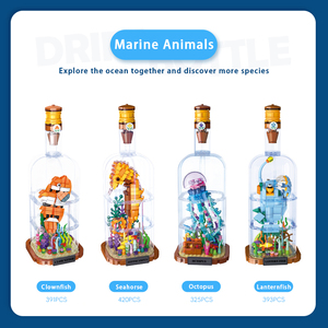 Set di Costruzioni 325 Pezzi Polpo in Bottiglia Galleggiante con Luce Notturna LED, Giocattolo STEM per Bambini, Decorazione Casa, Regalo - Product Image 6