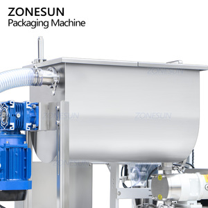 Machine de remplissage et de scellage automatique verticale ZONESUN ZS-FS510U avec pompe à rotor servo pour sauces et pâtes en sachets, avec trémie de mélange - Product Image 5