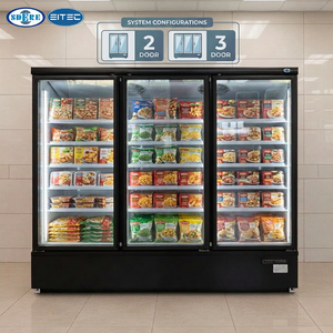 Congélateur vertical vitré SDERE - Réfrigérateur commercial pour aliments surgelés à brancher, 2/3 portes pour supermarché - Product Image 1