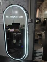 Miroir de Salon de Coiffure Mural Doré à Double Face avec Éclairage LED pour Barbier et Coiffeur – Prix Usine