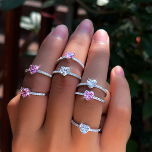 <span class=keywords><strong>Bague</strong></span> en argent sterling 925 véritable avec zircon blanc et zircon rose en forme <span class=keywords><strong>de</strong></span> cœur, <span class=keywords><strong>bague</strong></span> <span class=keywords><strong>de</strong></span> fiançailles pour femme et fille, idéale pour les fêtes, avec placage rhodium - Product Image 1