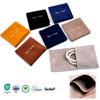 Pochette à bijoux magnétique en suède double couche Bestpackaging, sac pour collier et bracelet en microfibre imitation suède, fermeture magnétique
