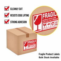 Étiquettes d'expédition fragiles imprimées sur mesure, autocollantes, en rouleau, pour cartons et emballages en verre, vente en gros, OEM, ODM