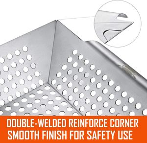 Lot de 3 paniers de cuisson robustes en acier inoxydable pour grillades extérieures et fumoirs, adaptés aux aliments, compatibles lave-vaisselle, accessoires pour légumes - Product Image 3
