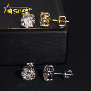 Almacén de EE. UU., envío rápido, clásico, plata 925, 7,5mm, pendientes redondos de moissanita, probador de diamantes, pendientes de rosca para mujer - Product Image 5