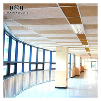 Panneaux acoustiques MJ MASTER ACOUSTIC en laine de bois écologiques peints par pulvérisation pour plafonds de hôtels extérieurs