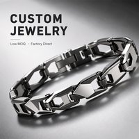 Bracelet tendance pour homme Yogoo, style cyberpunk futuriste, en acier inoxydable finition satinée, entrelacé, personnalisé, or, sourcing B2B