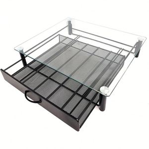 Soporte para Cápsulas de Café con Tapa de Vidrio Templado Resistente y Marco de Metal, Cajón para Cápsulas Dolce Gusto - Product Image 3
