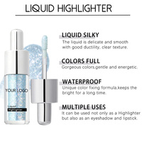 Fard à paupières liquide multi-usages à marque privée, 10 teintes avec une finition soyeuse et lisse, imperméable, illuminateur liquide