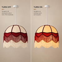 Lampe suspendue avec abat-jour en forme de dôme à franges, pour mariage, fête, salle à manger, salon, décoration de la maison