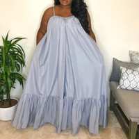 Grande taille 5XL femmes surdimensionné plissé grand ourlet robe 2021 Spaghetti sangle coupe ample femme mode été robes de plage