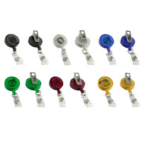 En gros, Porte-badge rétractable transparent avec clip à ressort non pivotant, cordon en nylon, coque en ABS et sangle en PVC, accessoires pour porte-badge d'identification