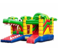 Château gonflable géant de la jungle commerciale/pull gonflable en crocodile/videurs gonflables pour animaux