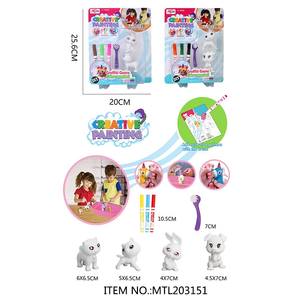 Niños DIY Doodle Graffiti Dibujo Juguetes Flocado Animal Pintura Juguete Craft Kits Lavable Pet Care Toy - Product Image 1