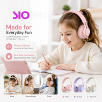 Bahan Lembut Ramah Kulit Pink Ungu Aprikot Sejuk Bernapas Ringan Lucu Headphone Anak-anak